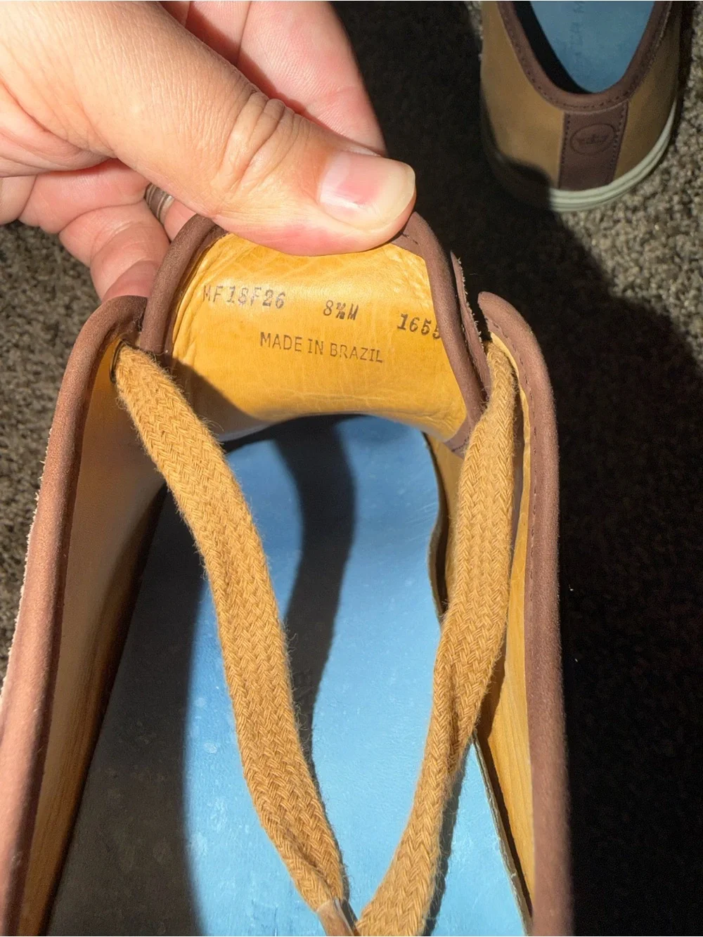 Peter Millar Men’s Tan Leather Low-Top Sneakers with White Sole
